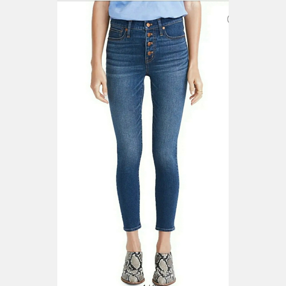 Madewell button front cropped jeans, 28